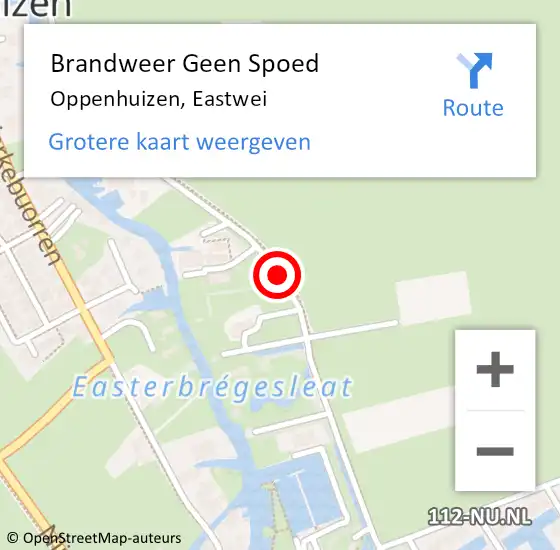 Locatie op kaart van de 112 melding: Brandweer Geen Spoed Naar Oppenhuizen, Eastwei op 5 oktober 2019 18:01