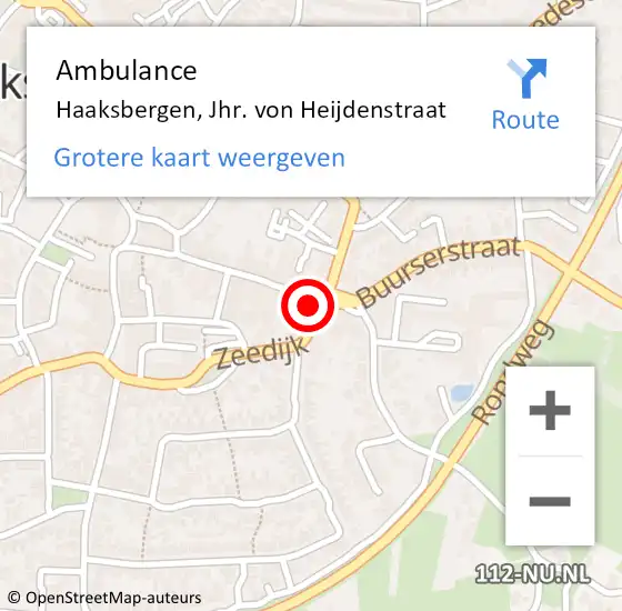 Locatie op kaart van de 112 melding: Ambulance Haaksbergen, Jhr. von Heijdenstraat op 7 september 2013 20:14