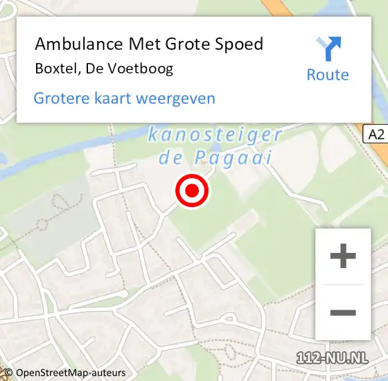 Locatie op kaart van de 112 melding: Ambulance Met Grote Spoed Naar Boxtel, De Voetboog op 5 oktober 2019 19:36