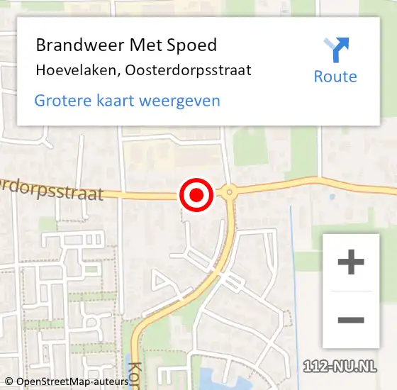 Locatie op kaart van de 112 melding: Brandweer Met Spoed Naar Hoevelaken, Oosterdorpsstraat op 5 oktober 2019 23:07