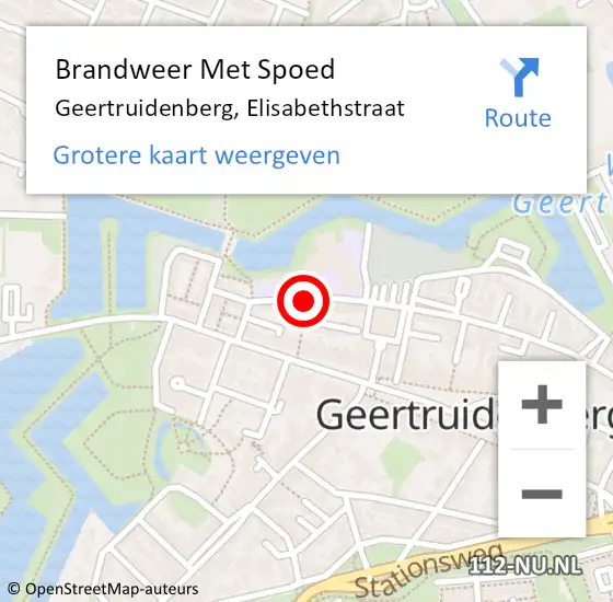 Locatie op kaart van de 112 melding: Brandweer Met Spoed Naar Geertruidenberg, Elisabethstraat op 5 oktober 2019 23:50