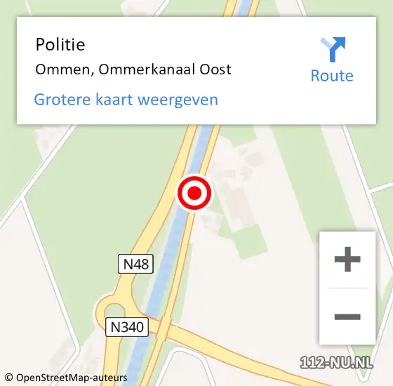 Locatie op kaart van de 112 melding: Politie Ommen, Ommerkanaal Oost op 6 oktober 2019 00:50