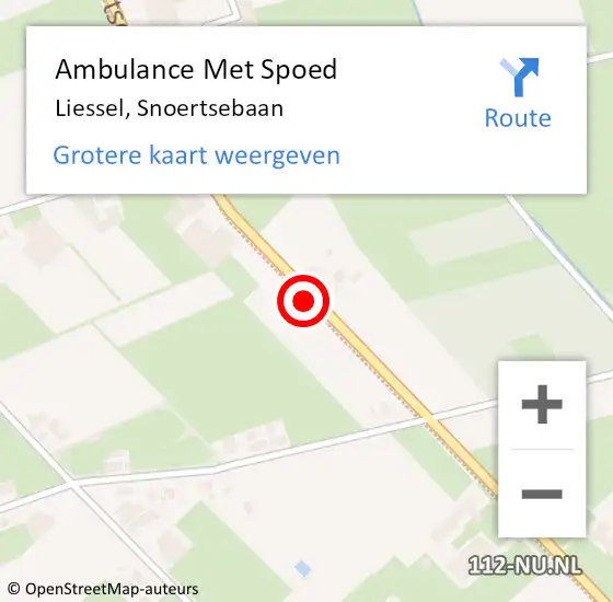 Locatie op kaart van de 112 melding: Ambulance Met Spoed Naar Liessel, Snoertsebaan op 6 oktober 2019 04:11