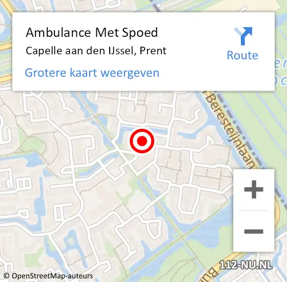 Locatie op kaart van de 112 melding: Ambulance Met Spoed Naar Capelle aan den IJssel, Prent op 6 oktober 2019 07:02