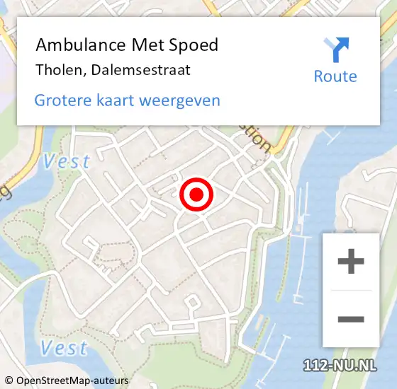 Locatie op kaart van de 112 melding: Ambulance Met Spoed Naar Tholen, Dalemsestraat op 6 oktober 2019 12:13