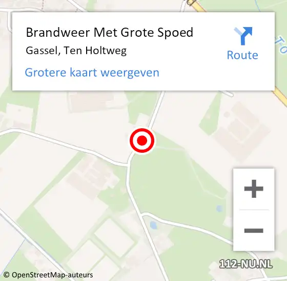 Locatie op kaart van de 112 melding: Brandweer Met Grote Spoed Naar Gassel, Ten Holtweg op 6 oktober 2019 15:31