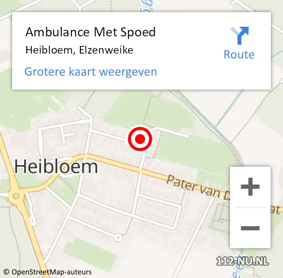 Locatie op kaart van de 112 melding: Ambulance Met Spoed Naar Heibloem, Elzenweike op 15 april 2014 21:50