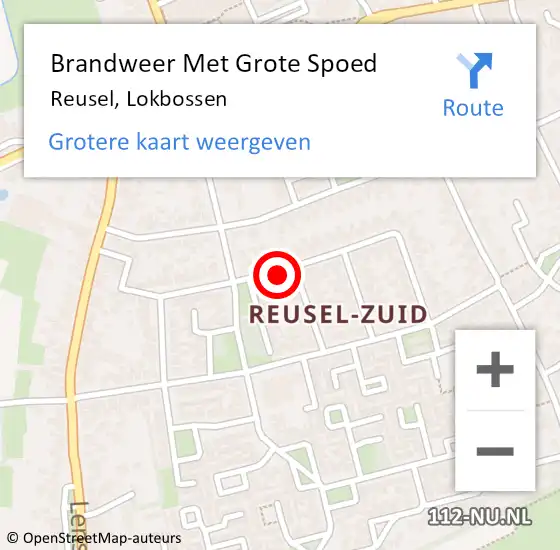 Locatie op kaart van de 112 melding: Brandweer Met Grote Spoed Naar Reusel, Lokbossen op 6 oktober 2019 18:56