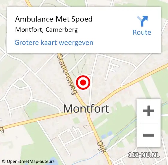 Locatie op kaart van de 112 melding: Ambulance Met Spoed Naar Montfort, Camerberg op 6 oktober 2019 21:37