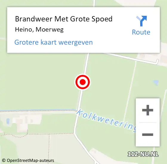 Locatie op kaart van de 112 melding: Brandweer Met Grote Spoed Naar Heino, Moerweg op 7 oktober 2019 00:48