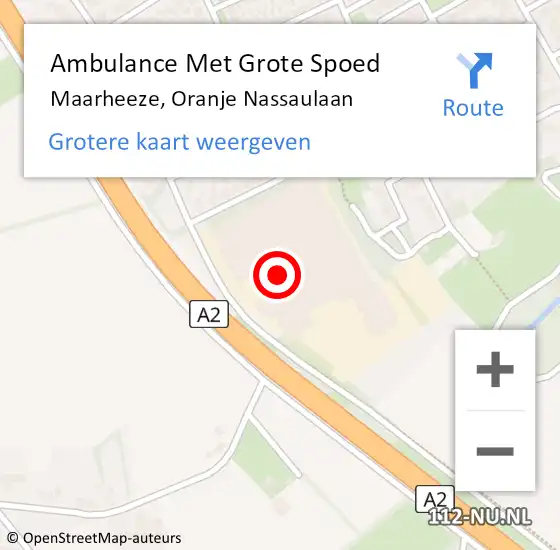Locatie op kaart van de 112 melding: Ambulance Met Grote Spoed Naar Maarheeze, Oranje Nassaulaan op 7 oktober 2019 07:29