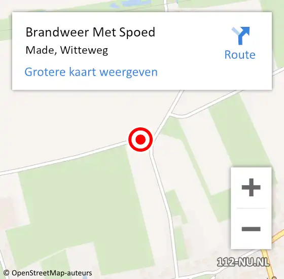 Locatie op kaart van de 112 melding: Brandweer Met Spoed Naar Made, Witteweg op 7 oktober 2019 09:34