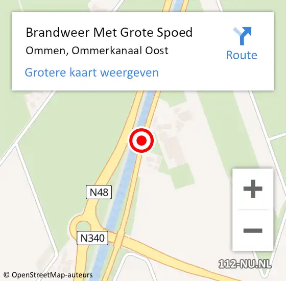 Locatie op kaart van de 112 melding: Brandweer Met Grote Spoed Naar Ommen, Ommerkanaal Oost op 7 oktober 2019 10:24