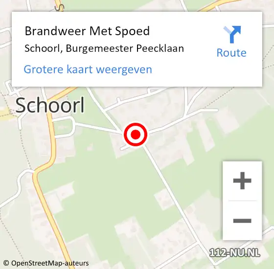 Locatie op kaart van de 112 melding: Brandweer Met Spoed Naar Schoorl, Burgemeester Peecklaan op 7 oktober 2019 10:34