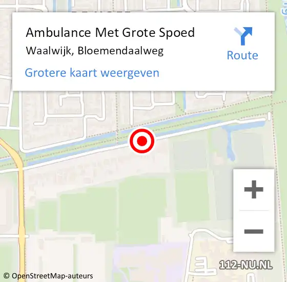 Locatie op kaart van de 112 melding: Ambulance Met Grote Spoed Naar Waalwijk, Bloemendaalweg op 7 oktober 2019 10:42