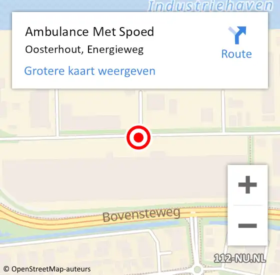 Locatie op kaart van de 112 melding: Ambulance Met Spoed Naar Oosterhout, Energieweg op 7 oktober 2019 10:45