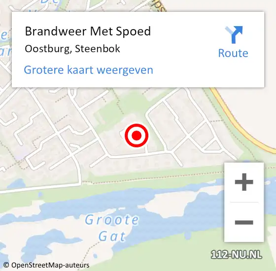 Locatie op kaart van de 112 melding: Brandweer Met Spoed Naar Oostburg, Steenbok op 7 oktober 2019 10:55