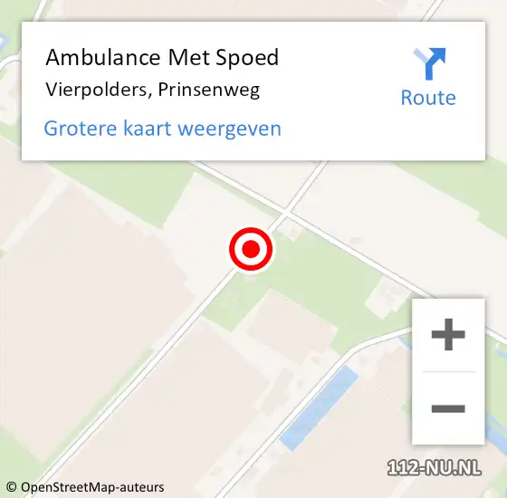 Locatie op kaart van de 112 melding: Ambulance Met Spoed Naar Vierpolders, Prinsenweg op 7 oktober 2019 11:34