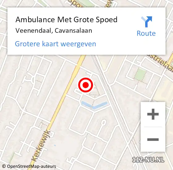 Locatie op kaart van de 112 melding: Ambulance Met Grote Spoed Naar Veenendaal, Cavansalaan op 7 oktober 2019 11:34
