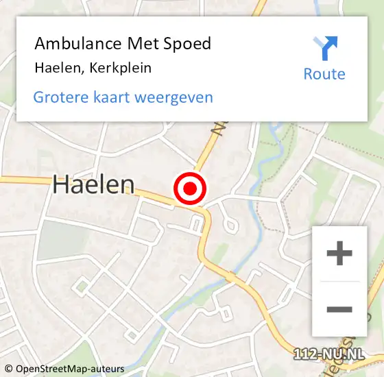 Locatie op kaart van de 112 melding: Ambulance Met Spoed Naar Haelen, Kerkplein op 7 oktober 2019 12:55