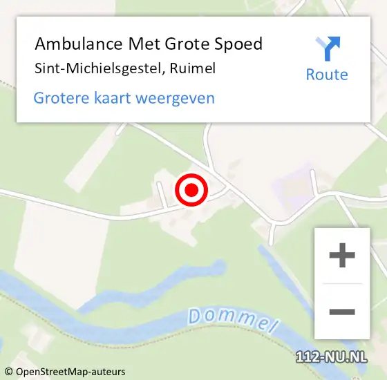 Locatie op kaart van de 112 melding: Ambulance Met Grote Spoed Naar Sint-Michielsgestel, Ruimel op 7 oktober 2019 17:02