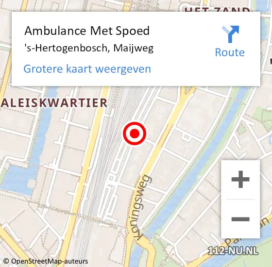 Locatie op kaart van de 112 melding: Ambulance Met Spoed Naar 's-Hertogenbosch, Maijweg op 7 oktober 2019 17:05