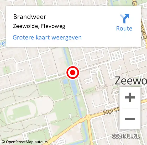 Locatie op kaart van de 112 melding: Brandweer Zeewolde, Flevoweg op 7 oktober 2019 17:17