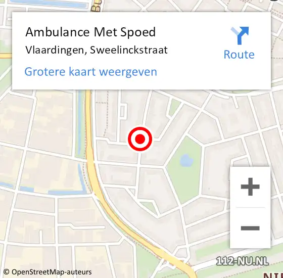 Locatie op kaart van de 112 melding: Ambulance Met Spoed Naar Vlaardingen, Sweelinckstraat op 7 oktober 2019 19:10