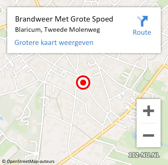 Locatie op kaart van de 112 melding: Brandweer Met Grote Spoed Naar Blaricum, Tweede Molenweg op 7 oktober 2019 20:14