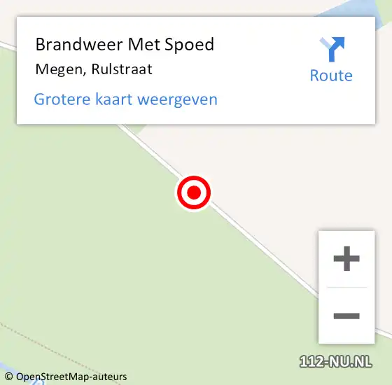 Locatie op kaart van de 112 melding: Brandweer Met Spoed Naar Megen, Rulstraat op 7 oktober 2019 23:44