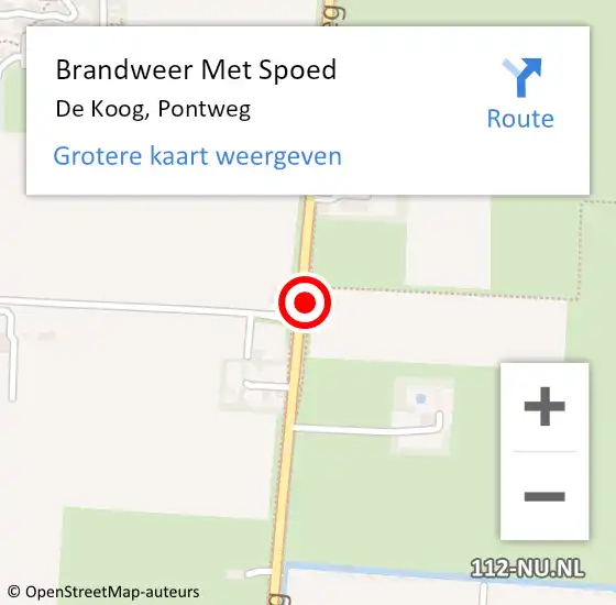 Locatie op kaart van de 112 melding: Brandweer Met Spoed Naar De Koog, Pontweg op 8 oktober 2019 00:46