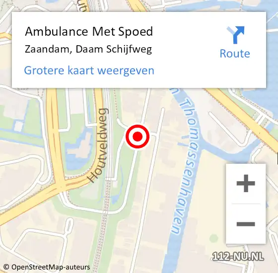 Locatie op kaart van de 112 melding: Ambulance Met Spoed Naar Zaandam, Daam Schijfweg op 8 oktober 2019 05:45