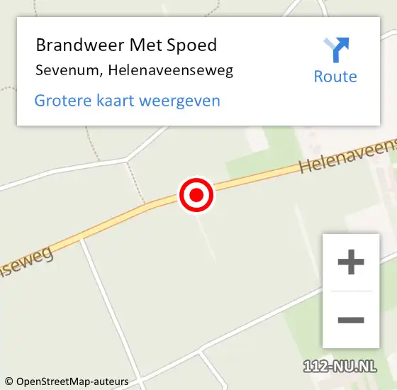 Locatie op kaart van de 112 melding: Brandweer Met Spoed Naar Sevenum, Helenaveenseweg op 8 oktober 2019 08:24