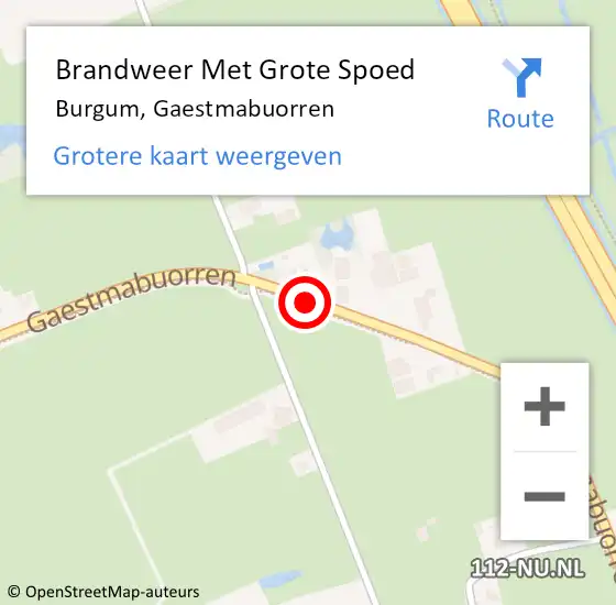 Locatie op kaart van de 112 melding: Brandweer Met Grote Spoed Naar Burgum, Gaestmabuorren op 8 oktober 2019 08:38