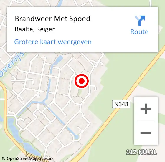 Locatie op kaart van de 112 melding: Brandweer Met Spoed Naar Raalte, Reiger op 8 oktober 2019 12:13