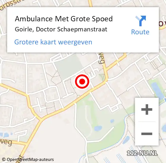 Locatie op kaart van de 112 melding: Ambulance Met Grote Spoed Naar Goirle, Doctor Schaepmanstraat op 8 oktober 2019 15:12