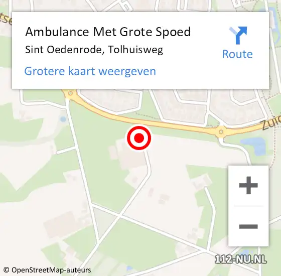 Locatie op kaart van de 112 melding: Ambulance Met Grote Spoed Naar Sint Oedenrode, Tolhuisweg op 8 oktober 2019 15:29