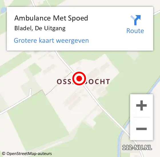 Locatie op kaart van de 112 melding: Ambulance Met Spoed Naar Bladel, De Uitgang op 8 oktober 2019 15:48