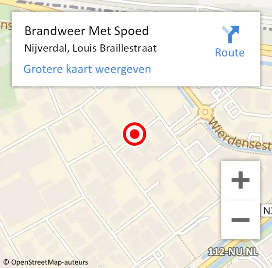 Locatie op kaart van de 112 melding: Brandweer Met Spoed Naar Nijverdal, Louis Braillestraat op 8 oktober 2019 23:26