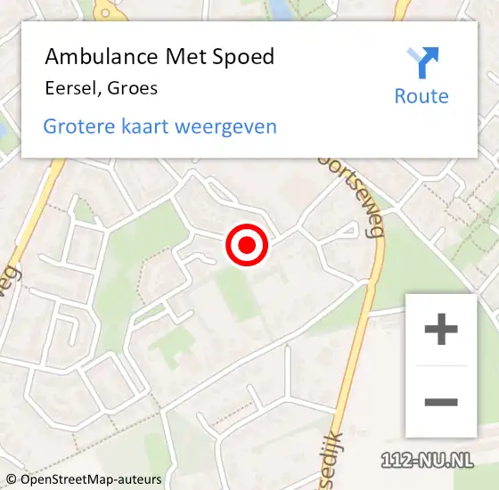 Locatie op kaart van de 112 melding: Ambulance Met Spoed Naar Eersel, Groes op 9 oktober 2019 02:54