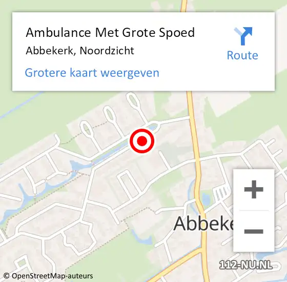 Locatie op kaart van de 112 melding: Ambulance Met Grote Spoed Naar Abbekerk, Noordzicht op 9 oktober 2019 06:31