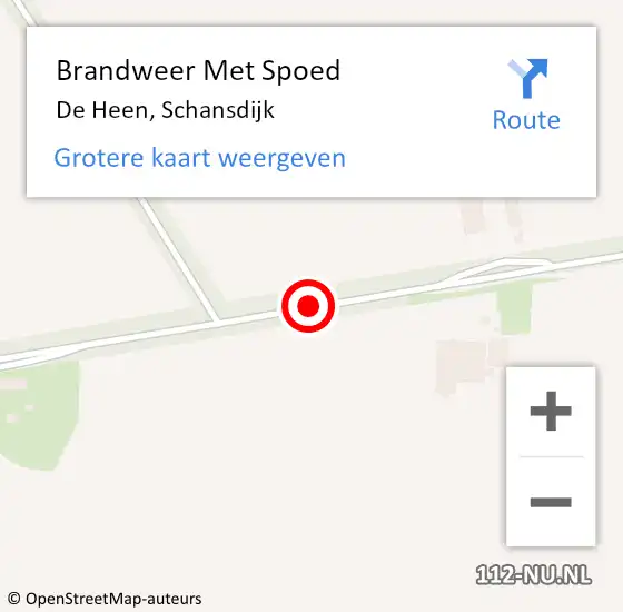 Locatie op kaart van de 112 melding: Brandweer Met Spoed Naar De Heen, Schansdijk op 9 oktober 2019 08:00