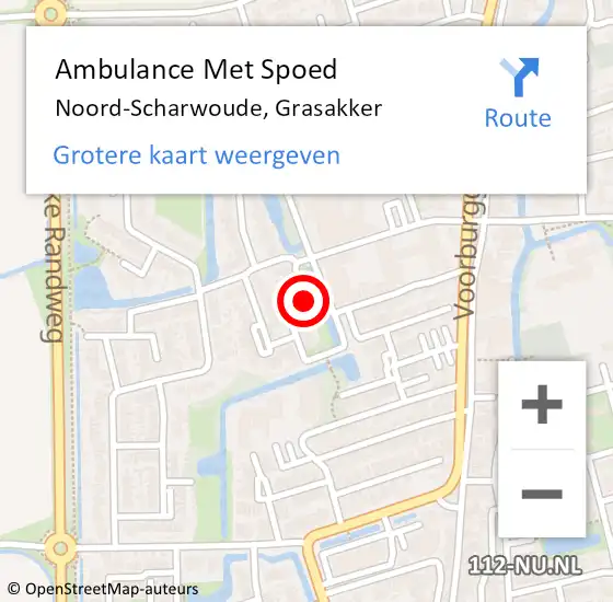 Locatie op kaart van de 112 melding: Ambulance Met Spoed Naar Noord-Scharwoude, Grasakker op 9 oktober 2019 10:31