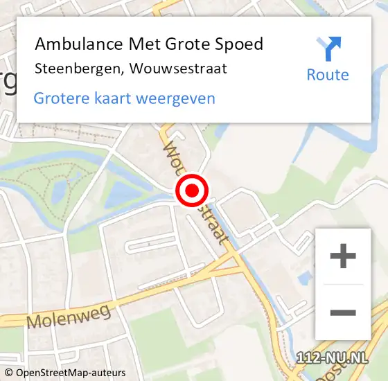 Locatie op kaart van de 112 melding: Ambulance Met Grote Spoed Naar Steenbergen, Wouwsestraat op 9 oktober 2019 11:09