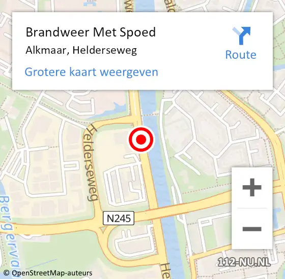 Locatie op kaart van de 112 melding: Brandweer Met Spoed Naar Alkmaar, Helderseweg op 9 oktober 2019 11:58