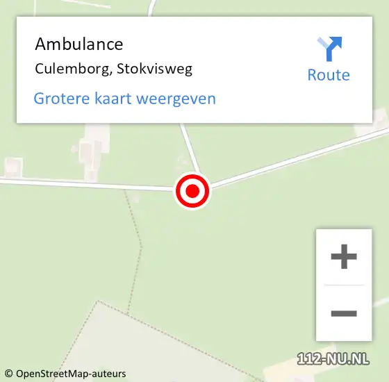 Locatie op kaart van de 112 melding: Ambulance Culemborg, Stokvisweg op 9 oktober 2019 12:51