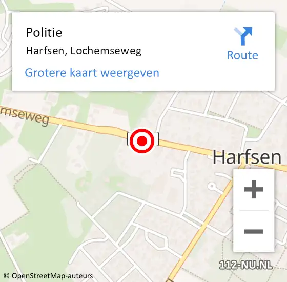 Locatie op kaart van de 112 melding: Politie Harfsen, Lochemseweg op 9 oktober 2019 14:15
