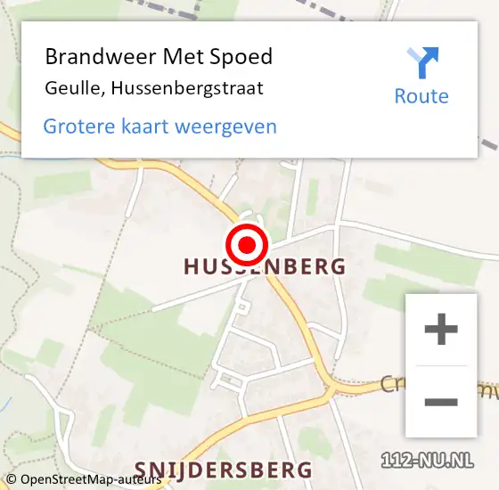 Locatie op kaart van de 112 melding: Brandweer Met Spoed Naar Geulle, Hussenbergstraat op 9 oktober 2019 17:08