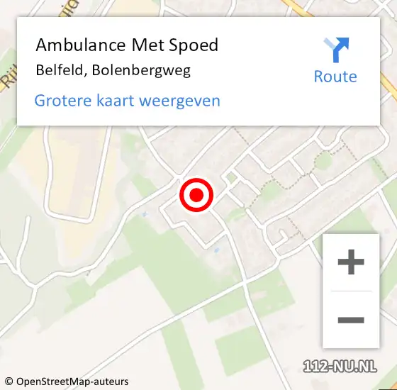 Locatie op kaart van de 112 melding: Ambulance Met Spoed Naar Belfeld, Bolenbergweg op 9 oktober 2019 17:37