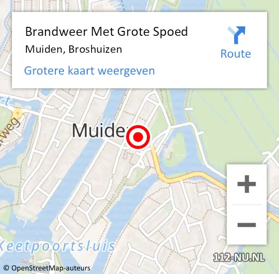 Locatie op kaart van de 112 melding: Brandweer Met Grote Spoed Naar Muiden, Broshuizen op 9 oktober 2019 20:03